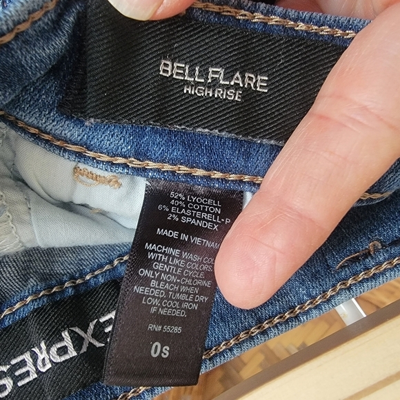 Express High Rise Bell Flare Sz 0 - Picture 5 of 8
